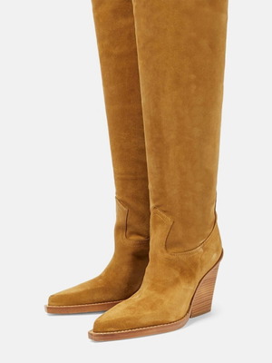 Paris Texas Dakota μπότες πάνω από το γόνατο νέες, δέρμα calf suede, μέγεθος 37