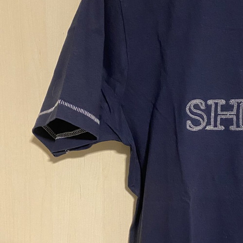 Ocean Shark cotton t-shirt used, blue, embroidered print