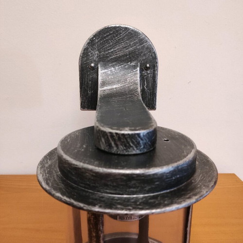 Single light outdoor wall lamp new, aluminum alloy silver patina