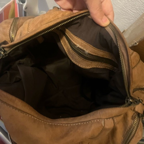 Massimo leather bag used, tan color