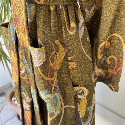 Zara Limited Edition Wool Blend Floral Jacquard Coat like new