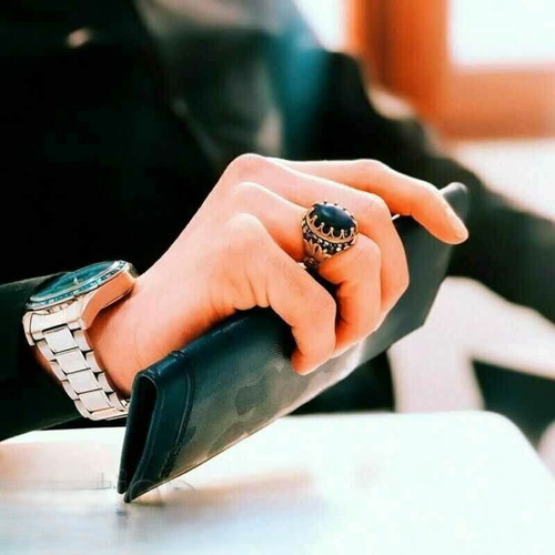 Women's ring new with blue topaz and rhodium plating