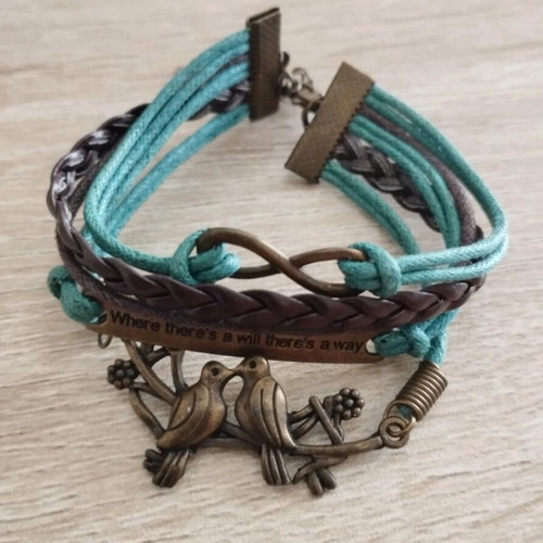 Bracelet like new, brown and turquoise