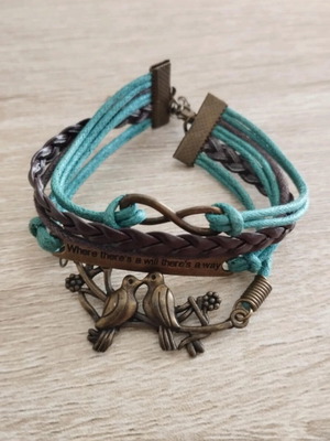 Bracelet like new, brown and turquoise