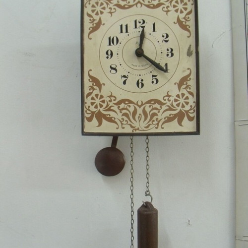 Old Mayak wall clock used, mechanical, restored, Soviet era