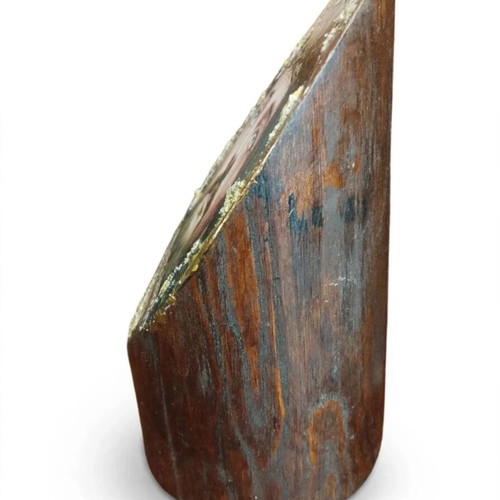 Handmade Jesus image on wood trunk, like new, 20x11x11cm