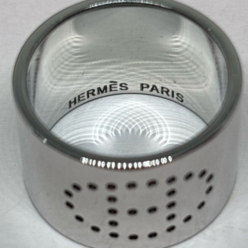 Hermes H silver ring like new