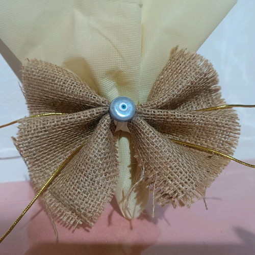 Candle lampada new with felt bow and decorative evil eye