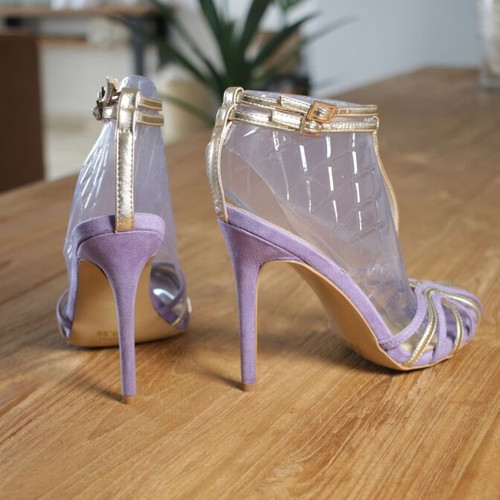 Primadonna Collection lilac and gold pumps new