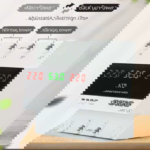 2P 220V προστασία πάνω και κάτω από τάση ρυθμιζόμενο στα 63A διακόπτης αλλαγής με ψηφιακή οθόνη