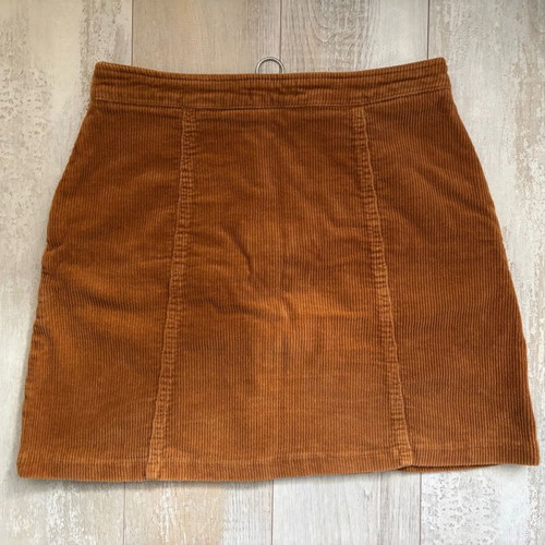 Velvet ribbed mini skirt caramel color size M like new