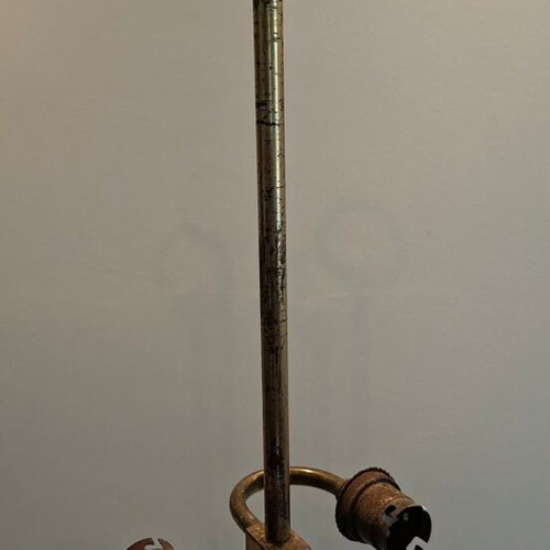 Wheatsheaf Table Lamp used, mid-century Italian brass gold finish