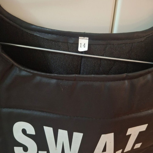 Police vest carnival costume like new, size 12 years
