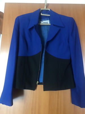 Women's short jacket used, black and blue, size S