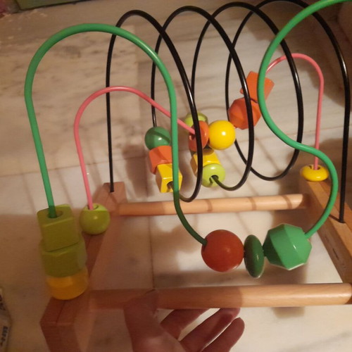 Wooden Labyrinth with Beads Ikea like new for Infant Motor Skills