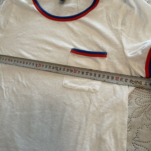 Jcrew women's t-shirt used, size M, white with blue and red details