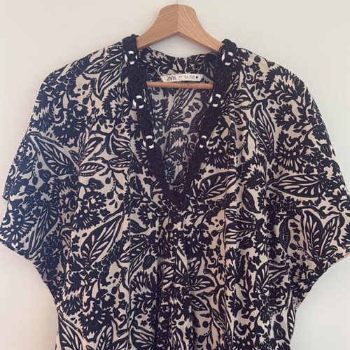 Zara long dress like new, black and white, size S