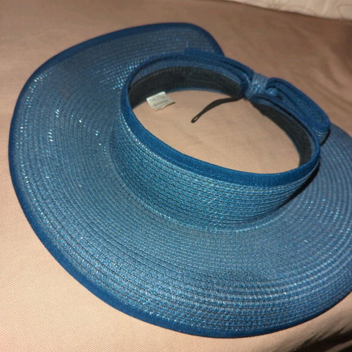 blue straw hat