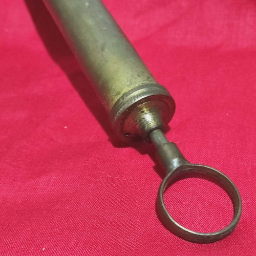 Brass oil pump used, old, 40 cm length