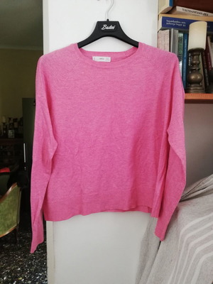 MNG pink knitted blouse, size L