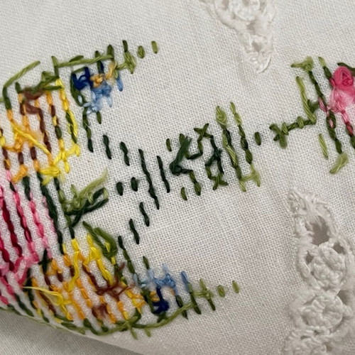 Vintage napkins used, pack of 5, handmade embroidered