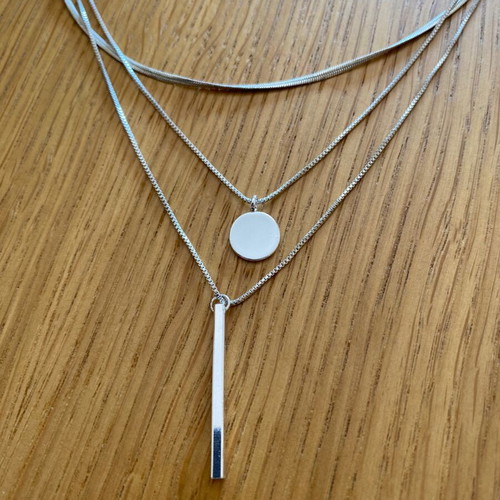 Triple silver necklace