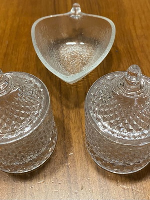 Glass decorations like new, set of 3 pieces