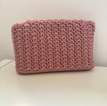 Handmade knitted clutch bag new pink salmon