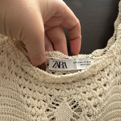 Zara boho dress beige midi with crochet -  12,00 - Vendora.cy