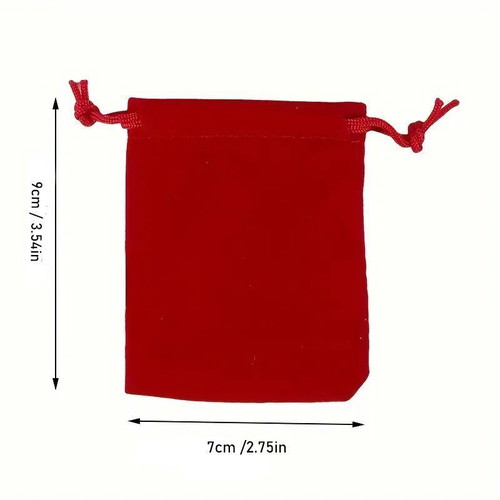 Velvet pouch red 7x9cm new