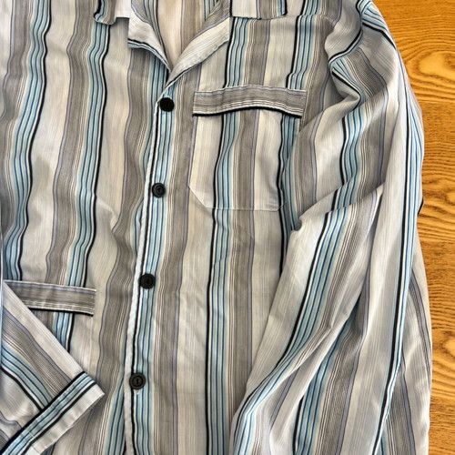 Striped Pyjama Shirt size 54 vintage like new, white and blue