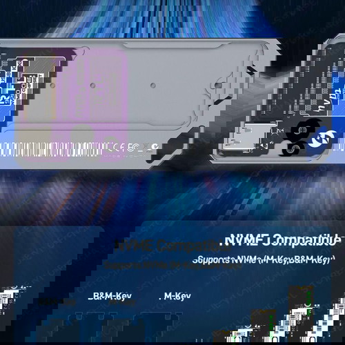 (ЗАПЕЧАТАН) JEYI M.2 SSD 2280 NVMe PCIe Кутия USB3.2 Gen 2 10Gbps