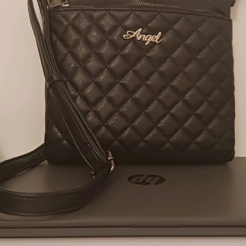 Angel crossbody bag like new, black with 6 separate compartments