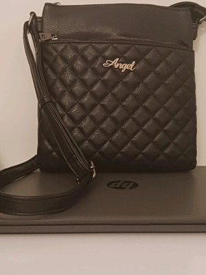 Angel crossbody bag like new, black with 6 separate compartments