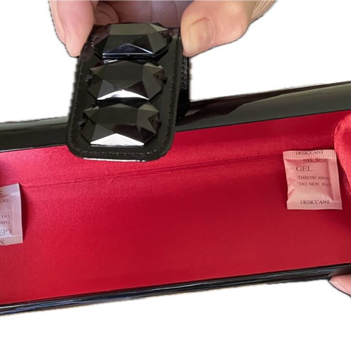 Leather black Lancôme clutch bag with cosmetics new
