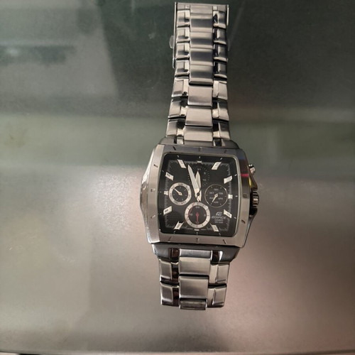 Casio Edifice EF-329D-1AVEF watch like new, stainless steel, black dial