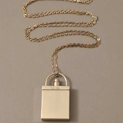 Chloé necklace used, gold tone with padlock pendant
