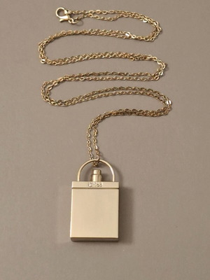 Chloé necklace used, gold tone with padlock pendant
