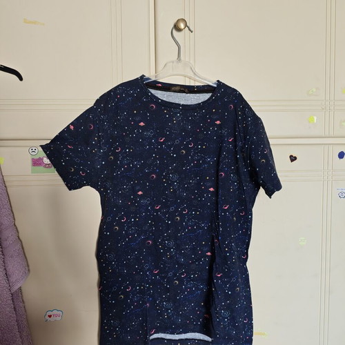 Short Sleeve T-shirt with Constellation and Planets Design like new, size M