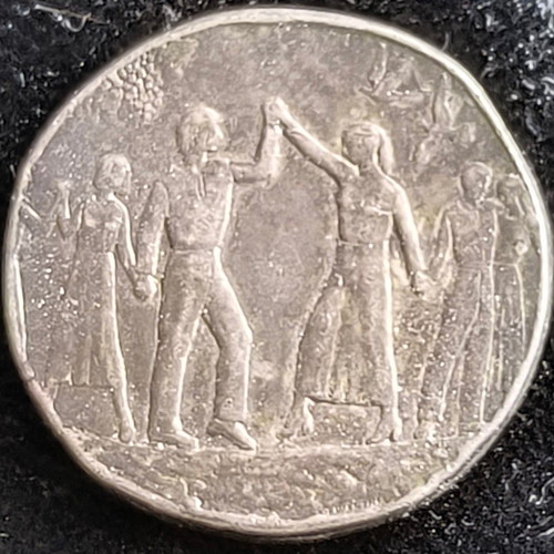 Silver EIRINI coin used, diameter 2.3cm, 5.6gr, .999 silver