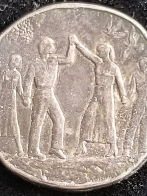 Silver EIRINI coin used, diameter 2.3cm, 5.6gr, .999 silver