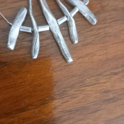 Silver aged hammered necklace