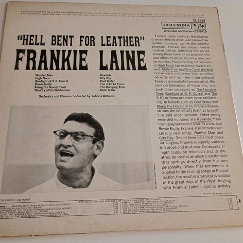 Hell Bent for Leather vinyl record Frankie Laine used