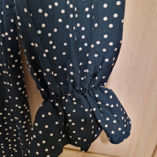 Long thin dress Shein size XS like new, green and white polka dots