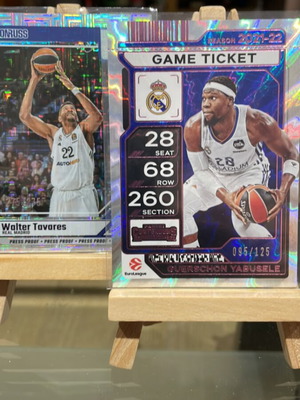 Real Madrid centers cards new, Tavares press proof and Yabusele game ticket