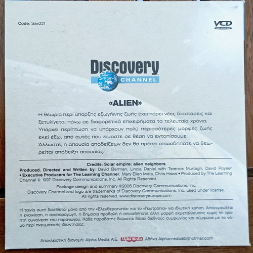 VCD Discovery Channel Alien like new