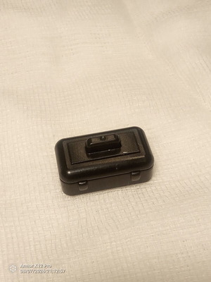Miniature tool suitcase like new, black plastic with opening lid