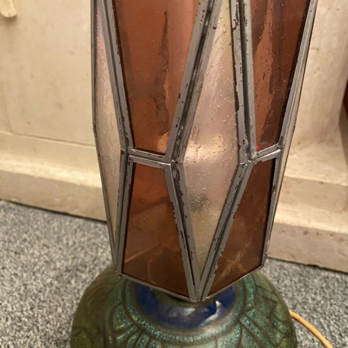 Vintage Celtic pottery lamp base used