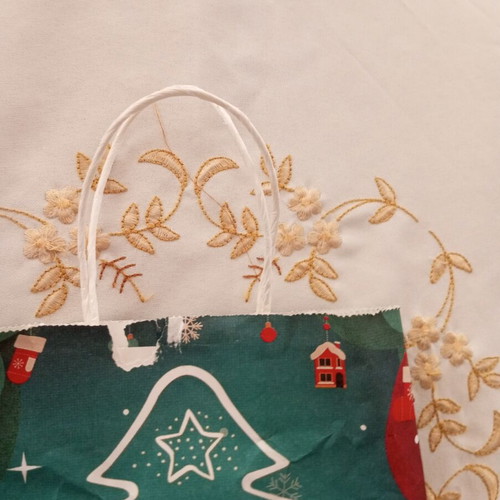 Christmas paper bag medium size used with tear