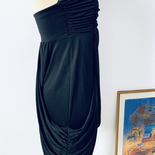 Strapless dress Veloudakis new, jersey, size S-M, black